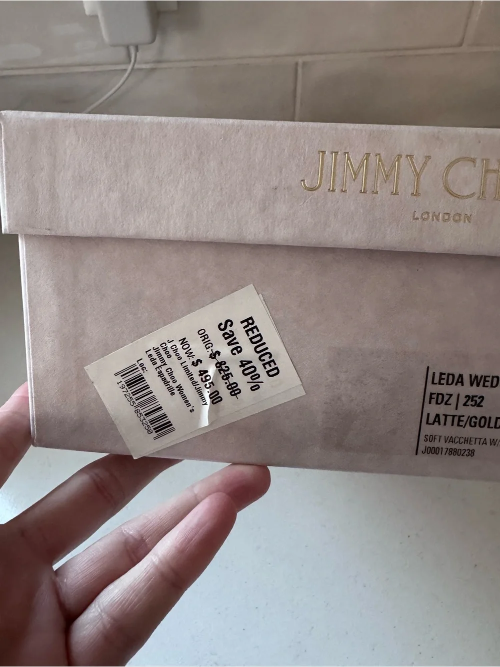 Jimmy Choo Leda Cream Leather Espadrille Wedge Sandals NIB